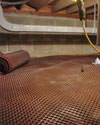 Crawl space drainage matting installed in a home in Bristol