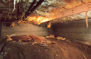 Before view of dirt Crawl Space in Knoxville
