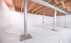Crawl space structural support jacks installed in Collegedale
