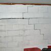 A buckling foundation wall in a Greeneville home.