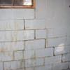 A cracked foundation wall near a window in a Elizabethton home