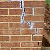Tuckpointing that cracked due to foundation settlement of a Chattanooga home