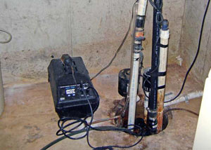 Pedestal sump pump system installed in a home in Bristol