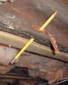 Mold & water damage in a basement