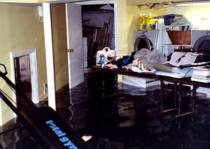 A laundry room flood in Maryville, with several feet of water flooded in.