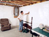 A basement wall covering for creating a vapor barrier on basement walls in Seymour