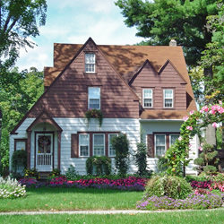 A home before a french drain installation