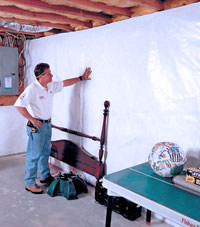 Plastic 20-mil vapor barrier for dirt basements, Morristown, Tennessee installation